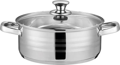 Swiss Haus® NC24LP Hapjespan Met Deksel - Ø24cm / 4.5L - Geschikt Voor Inductie & Alle Warmtebronnen - Vaatwasserbestendig - Ovenbestendig - RVS