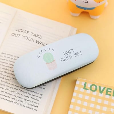 Leuke Cartoon PU Leer Brillenkoker Draagbaar Beer Konijn Unisex Student Bijziendheid Brillenbox Anti-val Druk Opbergcontainer beige