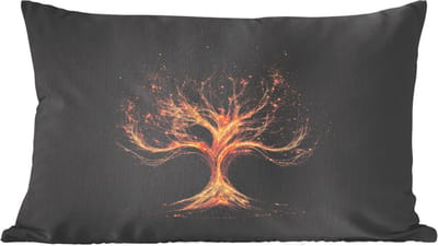 Sierkussens - Kussentjes Woonkamer - 60x40 cm - Lichtjes - Boom - Abstract - Zwart