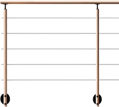 Kordo - Balustrade voor zijdelingse montage - HESTA - Beuk - 2 m