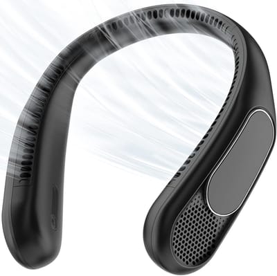 Ventilator - Nekventilator - USB-ventilator met 360° Luchtstroom - 3 Standen - Handsfree - Voor Kantoor en Reizen - Zwart