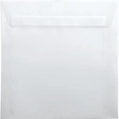 Vierkante Enveloppen - Transparant Papier - Uitnodigingen Versturen - Zelfklevende Sluiting - 17 x 17 cm - Wit