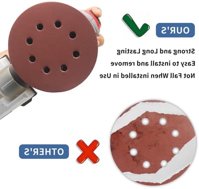 Schuurdisc 125mm - 400 korrel - 8 gaten voor stofafzuiging - ideaal voor excentrische schuurmachines - ShopVlot