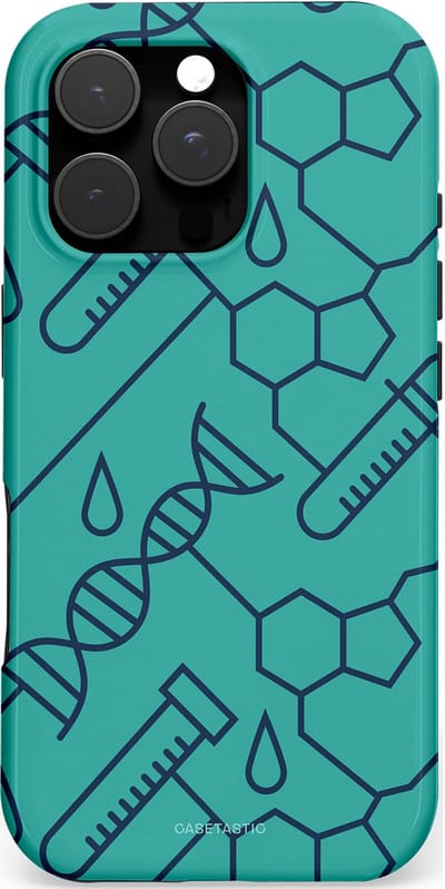 Casetastic hoesje geschikt voor Apple iPhone 16 Pro - MagSafe - Dubbellaagse bescherming - DNA Creaties - Fashion Case - Turquoise
