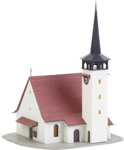 Idyllische Kerk Modelbouwset met Puntig Dak - N Scale