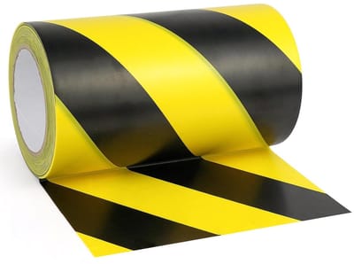 Geel Zwart Waarschuwingslint voor Vloermarkering - PVC Gevaar Tape 200mm x 33m voor Veiligheid en Signalisatie