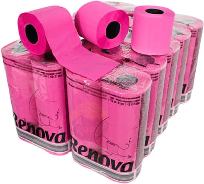 Fuchsia toilet papier 2 x 6 pack ( 12 rollen ) - Wc papier roze - voordeelverpakking