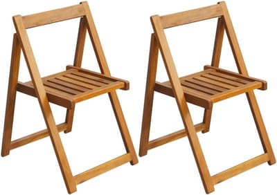 Tuinstoelen 2x Vouwstoel van Acaciahout - Ideaal voor Tuin en Terras