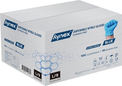 Hynex Nitril handschoenen 5g maat L - omdoos 1000 stuks - Blauw - Poedervrij - Latex vrij - Niet Steriel