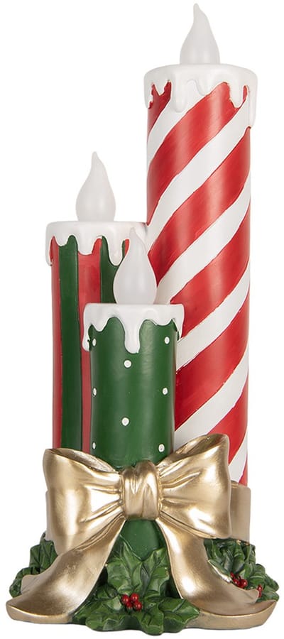 Clayre & Eef Kerstdecoratie met LED-verlichting en muziek LED 19x16x41 cm Rood Kunststof