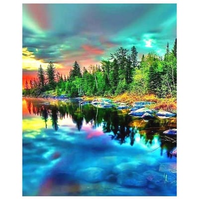 Diamant broderie ensemble complet scénique bricolage diamant peinture naturel coloré peinture Art photo 20X30CM black