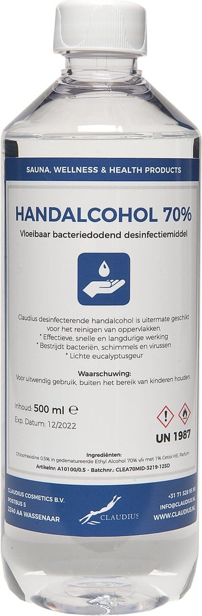 Handalcohol spray 70% - 500 ml met dop