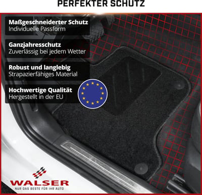 Walser Comfort Naaldvilt Velours voetmatten geschikt voor Ford C-Max II/Grand C-Max 2015-2019