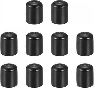 10x Zwarte Rubberen Eindkappen voor Schroeven, Buis en Meubelpoten 18 mm