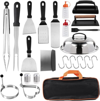 Dailygoods- Barbecue Bestek Set 23-delig - Grillaccessoires - Roestvrij Staal - Hittebestendig Handvat - Vaatwasmachinebestendig - Draagtas - Grillset
