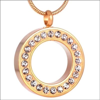 Aramat Jewels | Gedenkhangers | Goudkleurige Ashanger Cirkel – Staal Gedenksieraad Zonder Ketting | | | |20mm | Staal | Volwassenen | Verkleurd niet