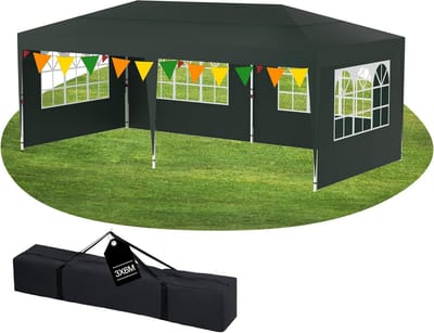Vouwpaviljoen - Partytent Tuintent - Feest Tuin - Verstelbare Hoogte - 3 x 6 Meter - Groen