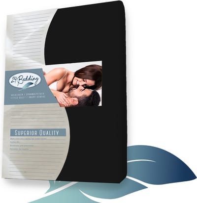 24-Bedding - Hoeslaken - Dubbel Jersey - 100% katoen - 200x210 cm - 30 cm - Zwart - Extra zware kwaliteit 200 gr/m2