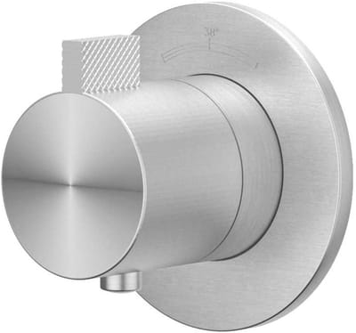 IVY Tribe Afbouwdeel Inbouwthermostaat Symmetry met Rond Rozet - Geborsteld RVS 316