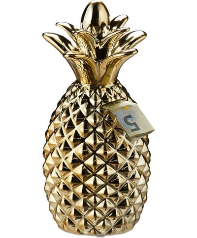 spaarpot ananas - 24 x 10,5 cm - goud
