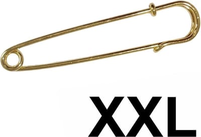 Fako Bijoux® - Sierspeld - Sjaalspeld - Vestsluiting - Vestspeld - Veiligheidsspeld - Classic XXL - 100mm - Goudkleurig