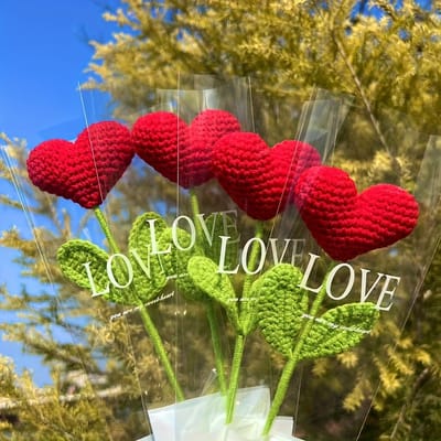 VANDAAG VERZONDEN - Gehaakte Roos Rozen 3 STUKS - Handgemaakte Bloemen - Kunstbloemen Decoratie - DIY Bloemen Kit - Tafelstuk Decoratie - Herfst Bloemen - Bruiloft Decoratie - Moederdag Cadeau - Valentijnsdag Decoratie - Woondecoratie