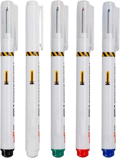 Pen Stift - Diep Gat Markeerder - Precisie Markeren - Extra Lange Punt - 5 Delen - Assorti