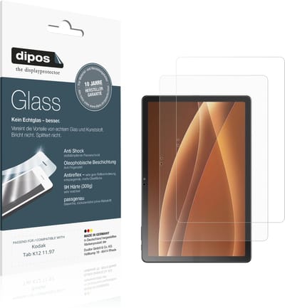 dipos – 2x Matte Pantserfolie geschikt voor Kodak Tab K12 11.97 | 9H Screenprotector