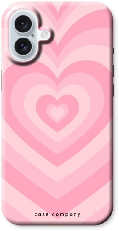Case Company® - Hoesje geschikt voor iPhone 16 Plus hoesje - Hart Roos - Tough Case - Maximale Bescherming alle Kanten en Schermrand