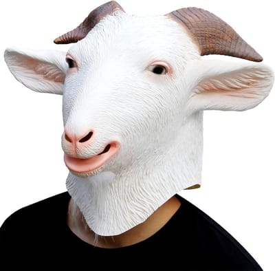 Creepy Geitenmasker voor Halloween en Feestjes - Latex Dierenmasker voor Carnaval en Verkleedpartijen