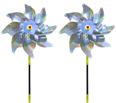 Reflecterende vogelverschrikker / windspinner - zilver