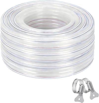 Duurzame PVC Tuinslang met Weefsel, 2 Slangklemmen, Geschikt voor Water, Lucht en Olie, 25 mm x 32 mm x 3 m