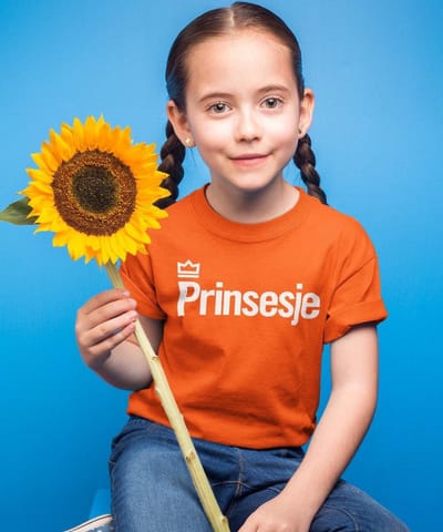 Oranje Koningsdag T-Shirt Kind Prinsesje (1-2 jaar - MAAT 86/92) | Oranje kleding & shirts | Feestkleding