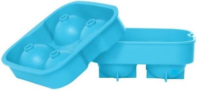 IJsblokvorm 4x XL ballen - siliconen - Blauw
