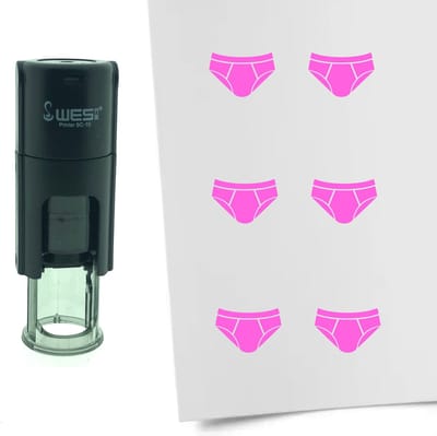 CombiCraft Stempel Onderbroek 10mm rond - Roze inkt