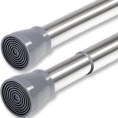Green Harmony Uittrekbare Gordijnroede Zonder Boren - Douchegordijnstang Verstelbare Lengte 90-160 cm - Glanzend Zilver (2 stuks) gordijnroede zonder boren 300cm