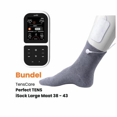 TensCare iSock Large + Unifit TENS/EMS Apparaat – Complete Set voor Voet- & Enkelpijn – TENS/EMS Sokken – Neuropathie & slechte doorbloeding therapie – Artritis – Wasbaar & Herbruikbaar