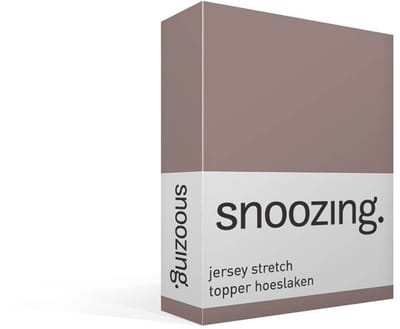 Snoozing Jersey Stretch - Topper - Hoeslaken - Eenpersoons - 70/80x200/220 cm - Taupe