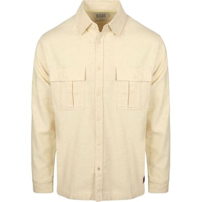 Scotch & Soda Melange Relaxed-fit Shirt Light Tannin Melange Maat: XXL | Casual Overhemden Outlet | Heren | Beige