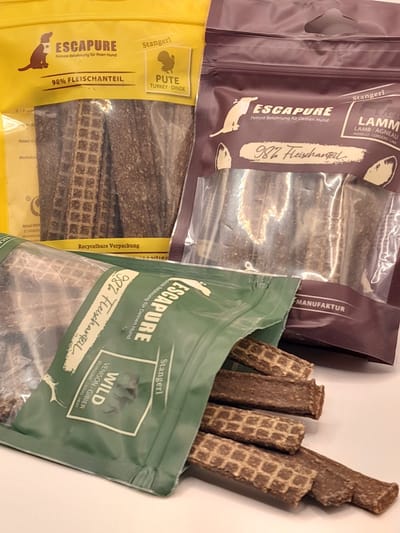 Hondensnack kauwstrips - Wild - 100% natuurlijk - Graanvrij - Voor sterke tanden - Escapure