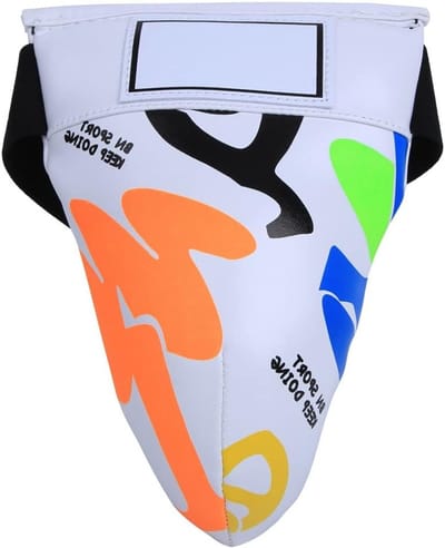 Graffiti Cross Guard Bescherming voor Kinderen - Jockstrap voor Boksen, Sanda en Taekwondo Training - Zwart (Wit)
