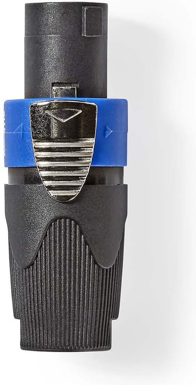 Nedis Speaker-Connector - Recht - Male - Vernikkeld - Schroef - Diameter kabelinvoer: 8.0 mm - ABS - Zwart - 1 Stuks - Polybag