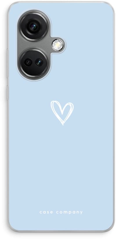 Case Company® - Hoesje geschikt voor OnePlus Nord CE 3 hoesje - Klein Hart Blauw - Soft Cover Telefoonhoesje - Bescherming aan alle Kanten en Schermrand