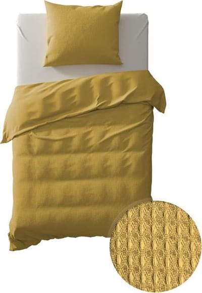 Yellow Cialda Dekbedovertrek - Eenpersoons - 140x200-220 cm - Ochre Gold