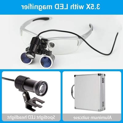 Vergrootglas Bril - Vergrootglas op hoofd - Precisiewerk - Verstelbaar LED-licht - 3.5x Vergroting - Zilver