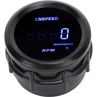 2 inch Digitale Toerenteller voor Auto 12V 0 tot 9999 RPM Ultra Dun Nauwkeurig 52 mm Tacho Meter met Blauw Licht black
