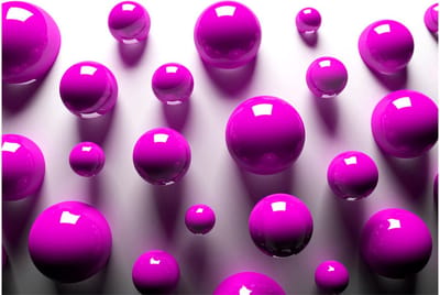 Fotobehangkoning - Behang - Vliesbehang - Fotobehang Paarse Ballen - 3D - 150 x 105 cm
