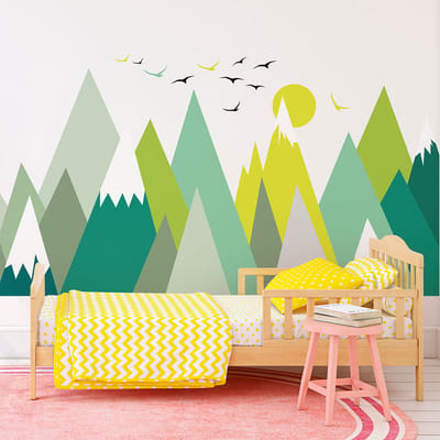 Stickers met Scandinavische bergen voor kinderen van Lincika, 40 x 60 cm