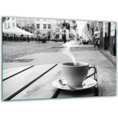 TMK ArtDeko - Getemperd Glazen Snijplank - 30x22 cm - Coffee Design