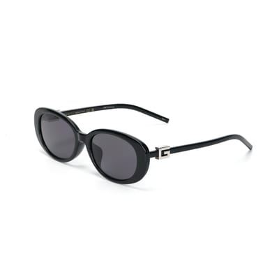 Lunettes de soleil Gucci de forme irrégulière avec logo latéral Lunettes de soleil unisexes Noir GG1684SA001 Dust Bag+Eyeglass Case (Random Color)